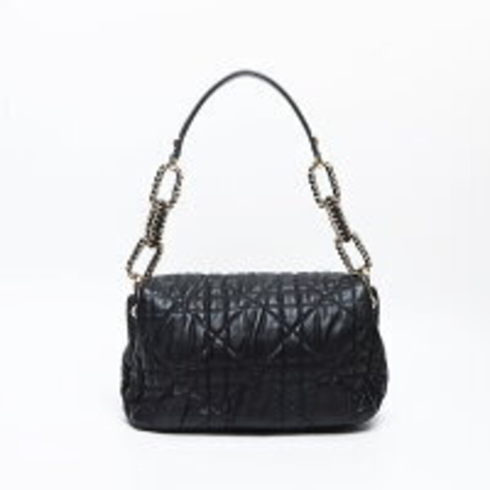 Christian Dior Cannage Flap Leather Handbag Black - Picture 3 of 13